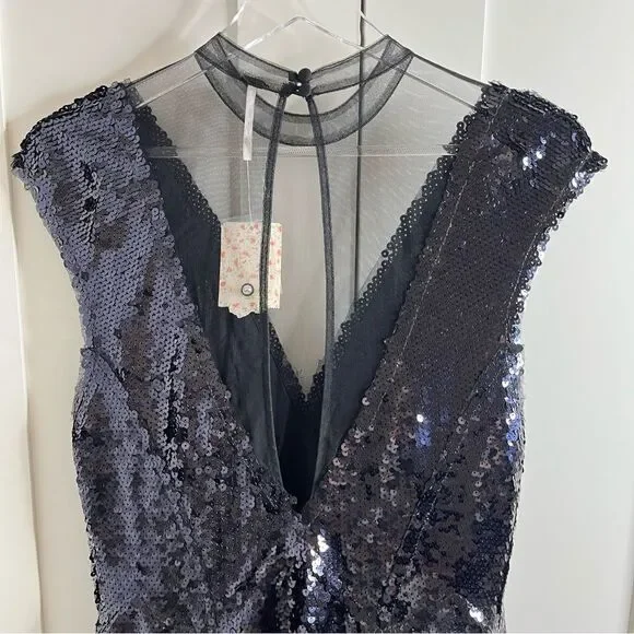 Free People Black Sequin Mini Dress - Picture 14 of 16